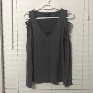 Rock & Republic Long-sleeved Open Shoulder Top